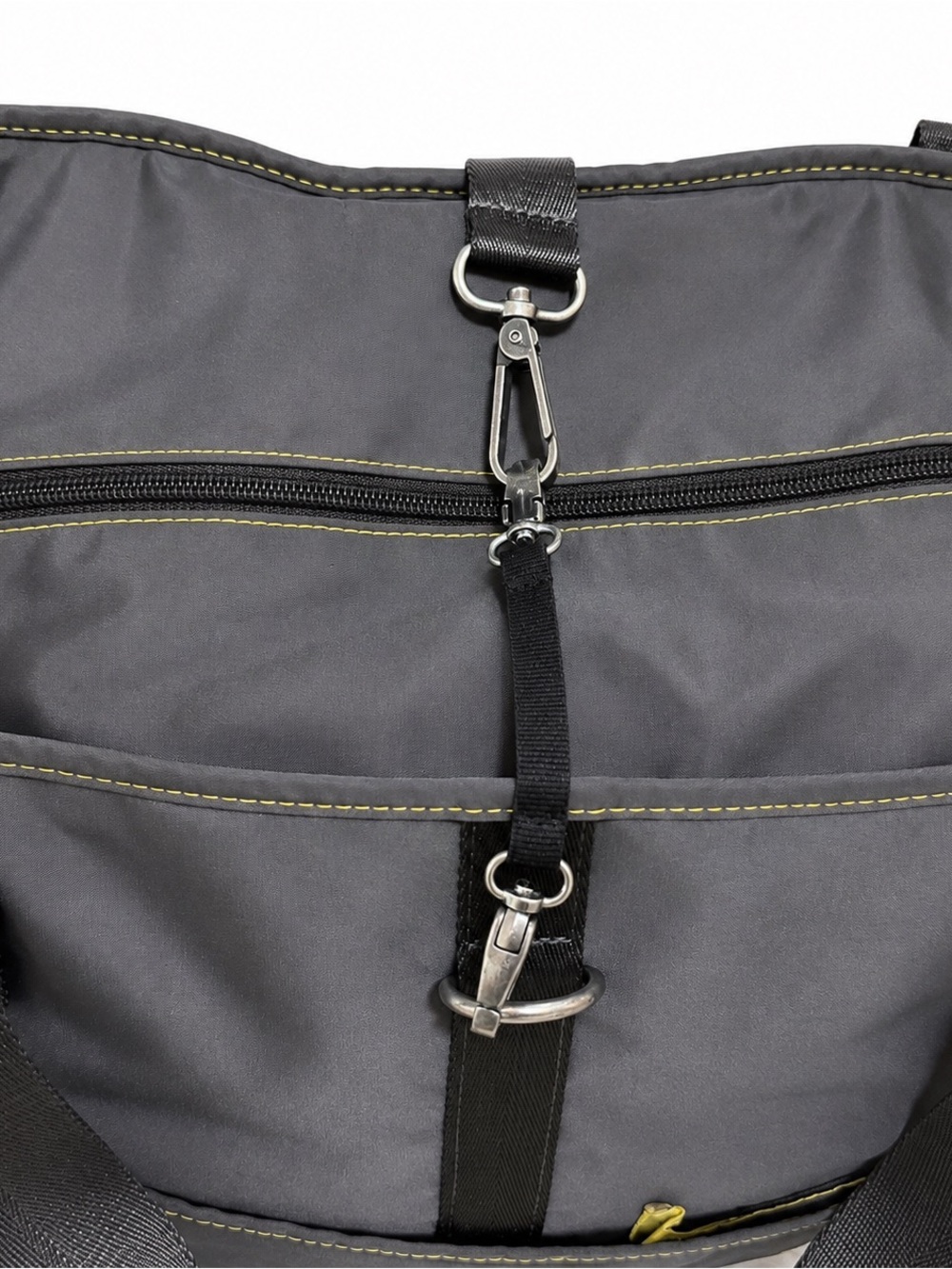 Athleta Gray Shoulder Bag Large Zip Top Travel Gym Yoga Carry All Bag Tote - Picture 9 of 11